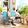 Outdoor 2-Person Glider Bench, Outside Glider Swing Chair Loveseat with Table, Steel Frame - 2 of 4