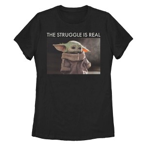 Women's Star Wars: The Mandalorian The Strugrogu Is Real T-Shirt - 1 of 4