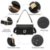 Women's Faux Leather Satchel Handbag, Small Crossbody Purse with 2 Straps, White (F195-white) - 4 of 4
