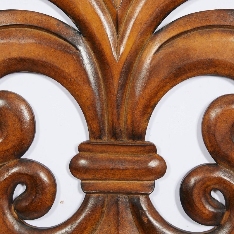 Wooden Fleur De Lis Carved Wall Decor - Olivia & May, 4 of 9