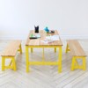 VEVOR Kids Table and Bench Set, Toddler Table and Chair Set of 3, Wood Activity Table for Art, Craft, Reading, Learning,Light Wood Color+Yellow - 2 of 4