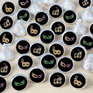 Big Dot of Happiness Mardi Gras - Masquerade Party Small Round Candy Stickers - Party Favor Labels - 324 Count - 1 of 4