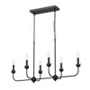 YANSUN 6-Light Chandelier, Black Finish, Non-Integrated Light Source, E12 Socket, Adjustable Rods & Chain, No Bulbs Included - 2 of 4
