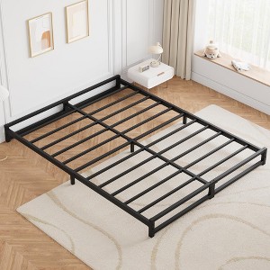 6 Inch Metal Platform Bed Frame with Steel Slat Support, Mattress Foundation and No Box Spring Needed, Easy Assembly, Black - 1 of 4