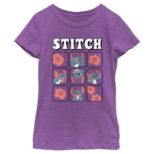 Girl's Lilo & Stitch Tropical Portraits T-Shirt - 1 of 4