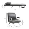 Single Person Folding 5 Position Convertible Sofa Bed Sleeper Chair Chaise Lounge Couch w/Pillow & Steel Frame - 3 of 4