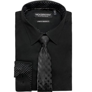 Nick Graham Mens Modern Fit Stretch Button Down Dress Shirt - 1 of 1