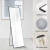 GlasFlength Full Length Mirrors Floor Standing Mirror, Wall Mirror with Stand Aluminum Alloy Thin Frame, Square Black 64"*13.7"*21" - 3 of 4
