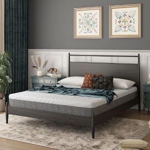 Costway 8'' Jacquard Mattress Gel Infused Memory Foam Medium Firm Bamboo Charcoal Queen\Full - 1 of 4