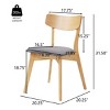 Modern Upholstered Wood Dining Chairs Set of 2, Curved Back Fabric Side Chairs with Solid Wood Frame, for Kitchen, Dining Room - Koiai - 4 of 4