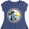 Girls' - Peanuts - Snoopy Surfs Up Fit & Flair Cap Sleeve Dress - 2 of 4