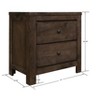 Vynxaria Modern Rustic 2-Drawer Nightstand - Ash Brown, 26.8"W x16.3"D x26.1"H, Easy Assembly, Safety Hardware Included - 3 of 4