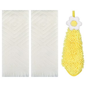 REGALWOVEN 3 Pcs Bathroom Soft and Absorbent Decorative Hand Towel - 1 of 4