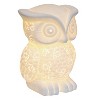 Porcelain Wise Owl Shaped Animal Light Table Lamp - Simple Designs: Ceramic Nightstand Decor, ETL Listed - image 2 of 4