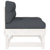 VidaXL Middle Sofa with Cushions White Solid Wood Pine - 4 of 4