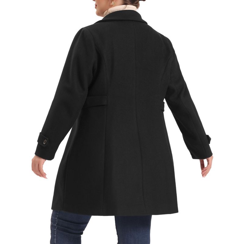 Agnes Orinda Women's Plus Size Trendy Long Sleeve Side Pockets Elegant Winter Overcoats, 4 of 6
