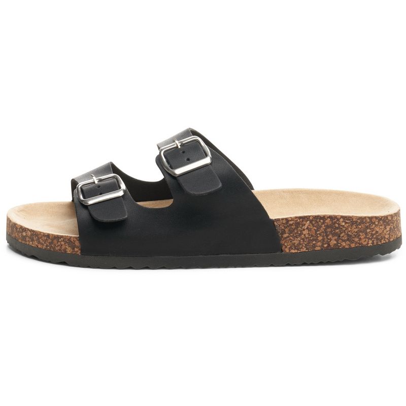 Alpine Swiss Mens Double Strap Casual Slides Flat Sandals, 2 of 6