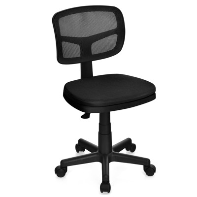Tangkula Armless Mesh Office Chair Ergonomic Swivel Computer Desk Chair Height Adjustable Task Chair for Adults and Kids Black