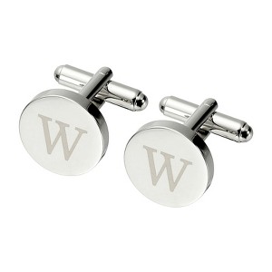 Unique Bargains Alphabet Copper Round Men Cuff Links - 1 of 4