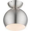 Livex Lighting Stockton 1 - Light Semi-Flush Mount in  Brushed Nickel/Polished Chrome - 2 of 3