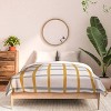 Deny Designs 3pc Full/Queen Menina Lisboa Blue Yellow Striped Comforter and Pillow Sham Set Blue: Abstract Design, Non-Woven Fabric, Machine Washable - 3 of 4