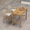 PURPLE LEAF Outdoor Rattan Bar Stools Set of 2 Modern Boho Aluminum Patio Bar Height Chair with Cushion for Garden Outdoor and Indoor - 4 of 4