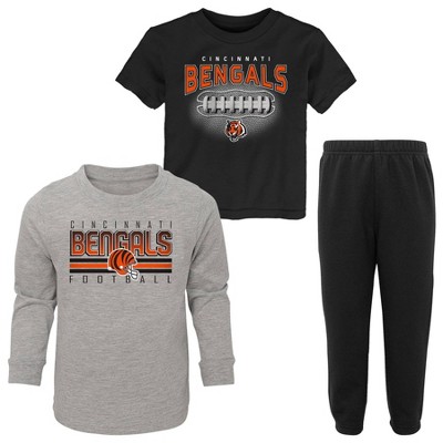 NFL Cincinnati Bengals Toddler Boys' Gametime Fun T-Shirt & Pants Set 3pk - 12M