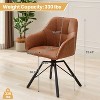 Hyleory Vintage Leather Dining Chairs Set of 2, Swivel Counter Stools for Kitchen Island, 360° Rotating Bar Height Chairs with Padded Seat - 2 of 4