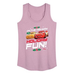 Women's - Disney - On The Highway To Holiday Fun Graphic Racerback Tank - 1 of 4