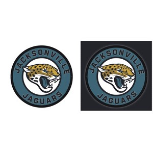 Evergreen Ultra-Thin Edgelight LED Wall Decor, Round, Jacksonville Jaguars- 23 x 23 Inches Made In USA - 1 of 4