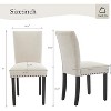 Acekool Upholstered Dining Chairs Set of 2, Nailhead Trim, Sturdy Wood Legs, Fabric Accent Chairs for Dining Room & Kitchen - 2 of 4