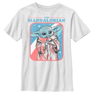 Boy's Star Wars The Mandalorian Fourth of July Grogu Stars and Stripes T-Shirt - 1 of 4