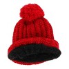 ClimaZer0 Women's High Pile Fleece Lined Knit Winter Beanie Pom Hat - 2 of 4