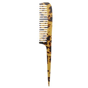 Unique Bargains Women's Leopard Print Pattern Acetate Wide Tooth Hair Comb Brown 1 Pc - 1 of 4