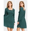 EXLURA Women's 2025 Summer Long Sleeve Party Swiss Dot Dress Smocked Ruffle Cocktail Mini Dresses - 3 of 4