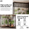 Jojoka 3-Tier Corner Plant Stand – 67" Indoor & Outdoor Wood and Metal Plant Rack with 12 Hanging Hooks,Black - 4 of 4