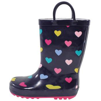 Hudson Baby Rain Boots, Navy Hearts