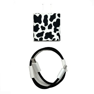 Olivia Pratt Printed Wall Charger 20W USB-C to C Power Adapter with USB-C 3.3ft Nylon Cable Fast Charger - 1 of 4