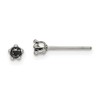 Chisel Stainless Steel Polished 3mm Black Star Cubic Zirconia Stud Earrings - 2 of 4
