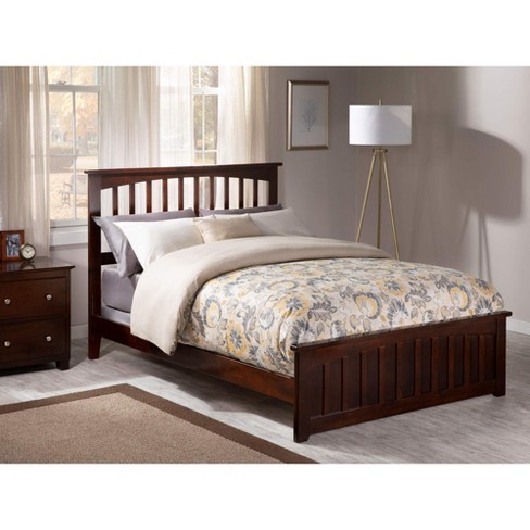 Atlantic Furniture Mission Full Traditional Bed with Matching Footboard and Turbo Charger in Walnut - image 1 of 4