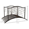 Aghana Digitals 4ft Metal Garden Bridge with Decorative Scrollwork, Safety Rails, Sturdy Frame & - 3 of 4