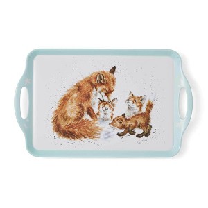 Pimpernel Wrendale Designs Serving Tray with Handles, Bedtime Kiss - Melamine Country Tray with Watercolor Art - Dishwasher Safe Farmhouse Decor - 1 of 4