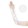 INSPIRE CHIC Women's Lace Floral Pearl Bowknot Polka Point Arm Fingerness Length Sleeves for Elegant Bridge Wedding Gloves 1 Pair - 3 of 4