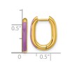 Chisel Stainless Steel Polished Yellow IP-plated with Purple Enamel 2.40mm Elongated Hinged Hoop Earrings - 4 of 4
