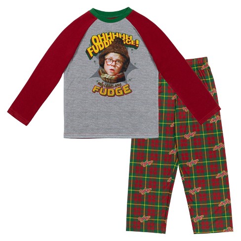 A Christmas Story Big Boys Pullover Pajama Shirt And Pants Sleep Set Gray Red 14 16 Target