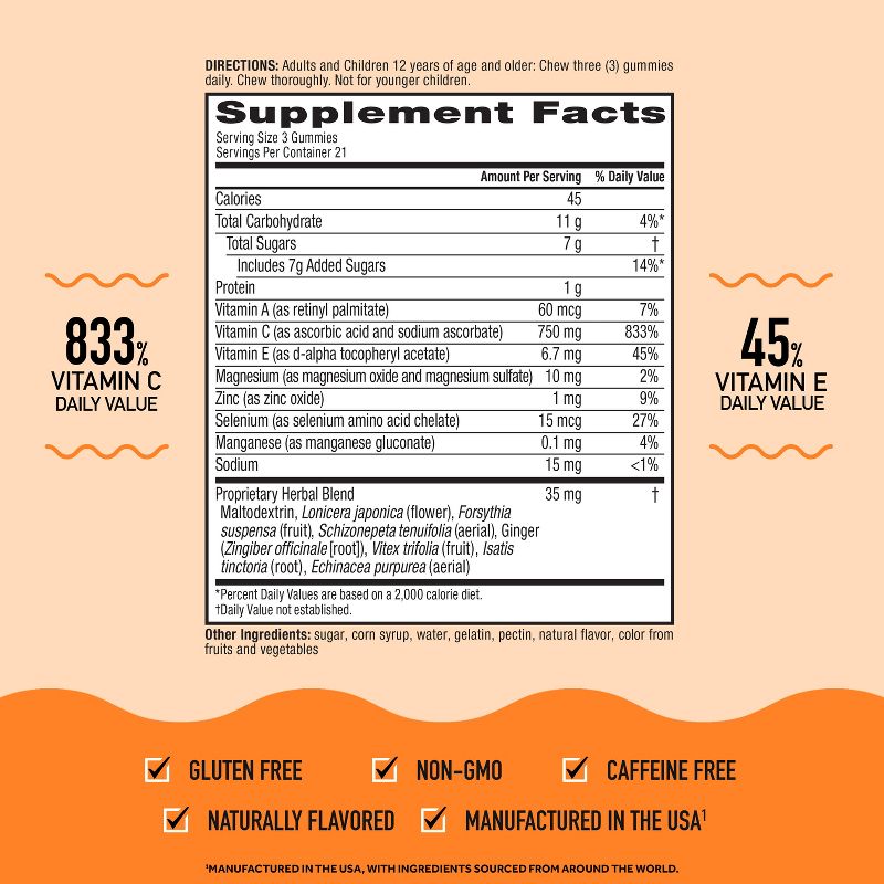 Airborne Immune Support Gummies with Vitamin C &#38; Zinc - Assorted Fruit - 63ct, 5 of 12
