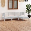 vidaXL Patio Furniture Set 4 Piece Garden Sectional Sofa Set Solid Wood Pine - White - 2 of 4