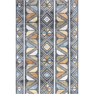 Nuloom Dolina Stripes Pet Friendly Machine Washable Area Rug, 5' 3" x 8', Grey - 1 of 4