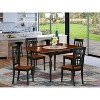 5-Piece Black and Cherry Finish Solid Wood Top - Dining Room Set  - (Seats-4) - 2 of 4