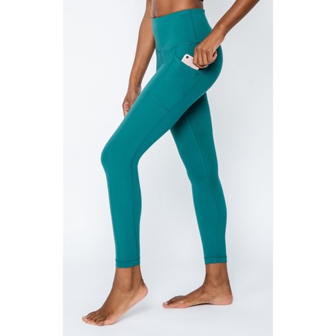 Yogalicious - Women's High Waist Side Pocket 7/8 Ankle Legging - Pacific -  Large